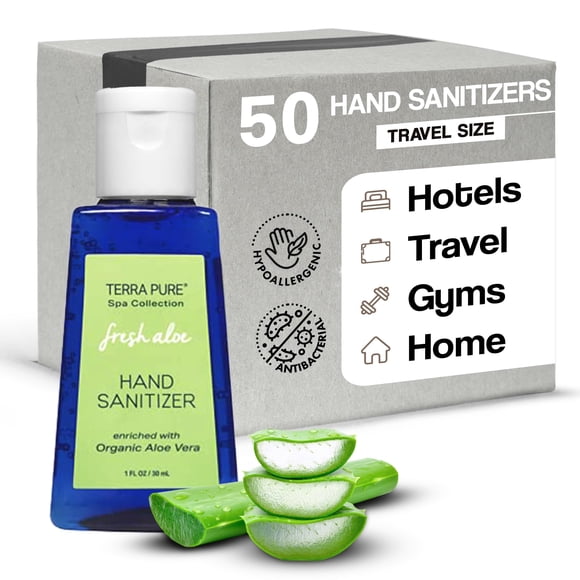 Desinfectante de manos Terra Pure Hotel sin alcohol, 30 ml, caja de 50