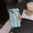 thumbnail image 2 of Case for iPhone 12, Cute Solid Color Curly Wave Shape Shockproof TPU Bumper Phone Case, 2 of 5