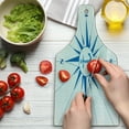 thumbnail image 3 of Compass Cutting Board, Royal Blue Windrose with an Anchor in the Middle Discovery the Sea Sailing, Decorative Tempered Glass Cutting and Serving Board, Wine Bottle Shape, Royal Blue, by Ambesonne, 3 of 5