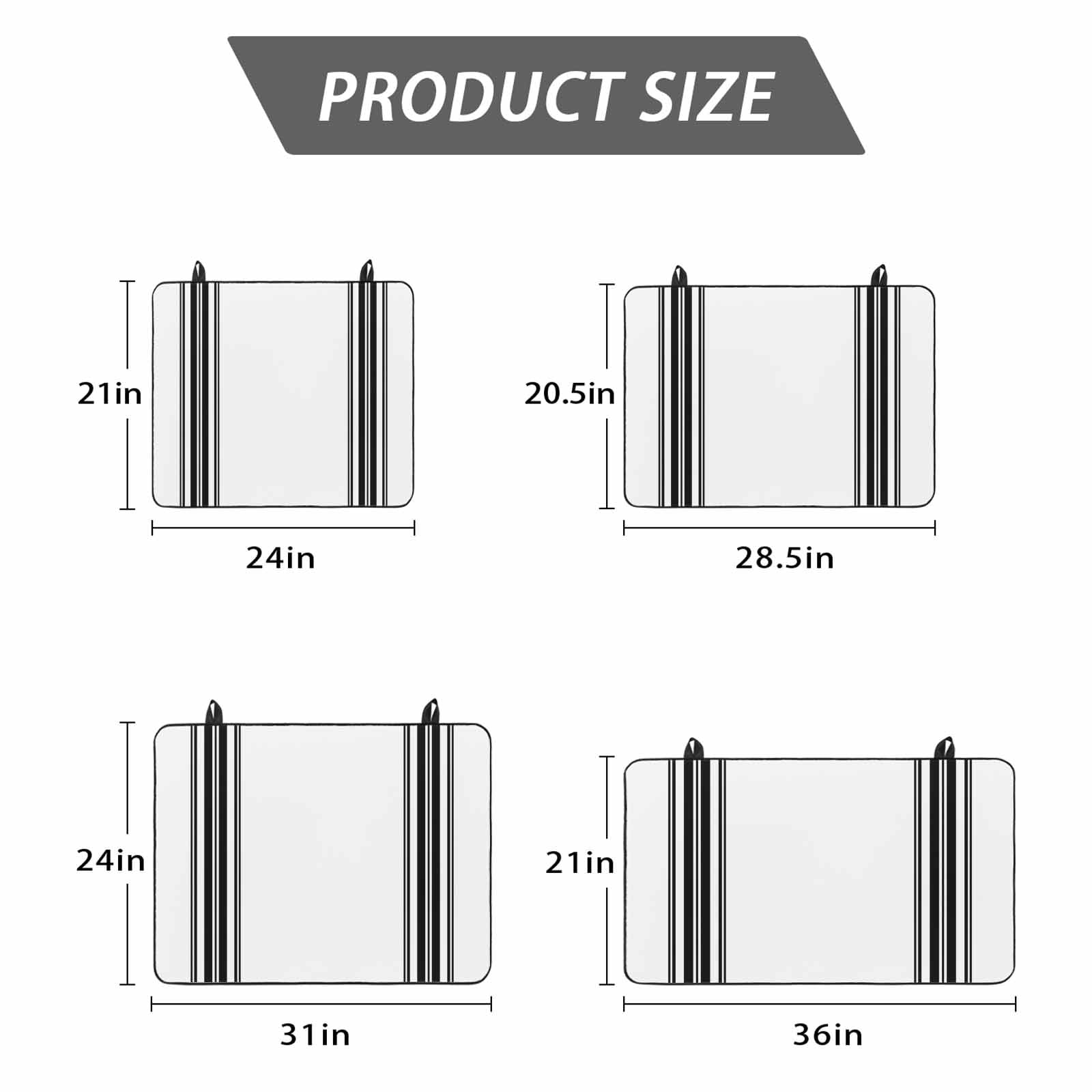 Black White Stripe, Stove Top Cover for Electric Stove, Heat-proof & Non Slip Glass Top Stove Cover Protector, Abstract Geometric Kitchen Flat Cooktop Rubber Mat 24x21 Inches