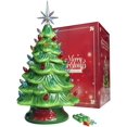 thumbnail image 1 of Sunlit 13'' Ceramic Christmas Tree Tabletop Christmas Decoration, Green, AA Battery Included, 1 of 6