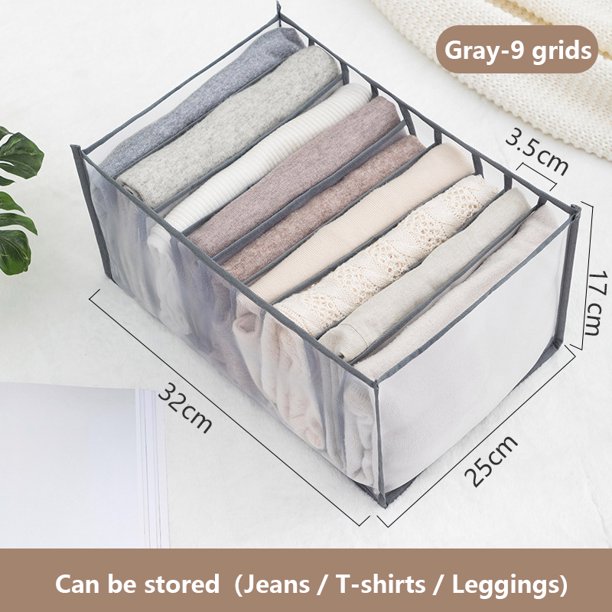 Cajas de almacenamiento para vaqueros, organizador de armario, organizadores de ropa interior plegables, separadores de almacenamiento para pantalones, organizador de cajones, organizador de guardarropa Deng Xun unisex