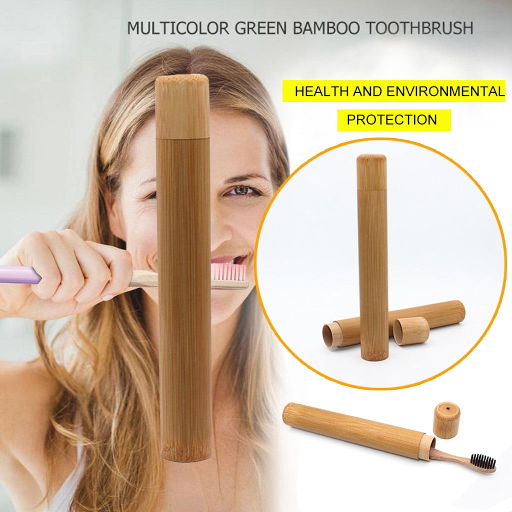 Portable Natural Bamboo Toothbrush Case Tube For Travel Eco Friendly Hand Made~！ 