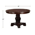 thumbnail image 6 of Dining Table Set 5 Pcs, 4 Wood Dining Chairs - A Beautiful Round Wooden Dining Table- Faux Leather Seat and Pedestal Base Round Table Faux Leather-B, 6 of 7