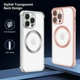 thumbnail image 5 of Magnetic Case for iPhone 14 Pro Max [Compatible with Magsafe] [Military Grade Drop Protection] Clear Slim Plated Case Shockproof Anti-Yellowing Phone Case 6.7"- Silver, 5 of 12