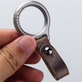 thumbnail image 2 of OUSITAID Titanium Alloy Keychain Car Keychain Pendant Cowhide Strap Pendant Tool Men‘s Gift Gift, 2 of 8