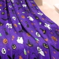 thumbnail image 3 of Halloween Purple Spider Web Pattern Blanket,Comfortable Soft Lamb Wool Throw Blanket,All Season,Warm Lightweight Blankets for Sofa Bed Couch Living Room Chair,40"x50", 3 of 4