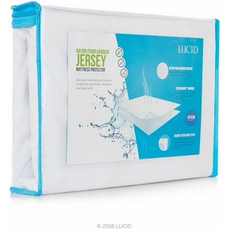 Lucid Rayon from Bamboo Jersey Waterproof Mattress Protector, King