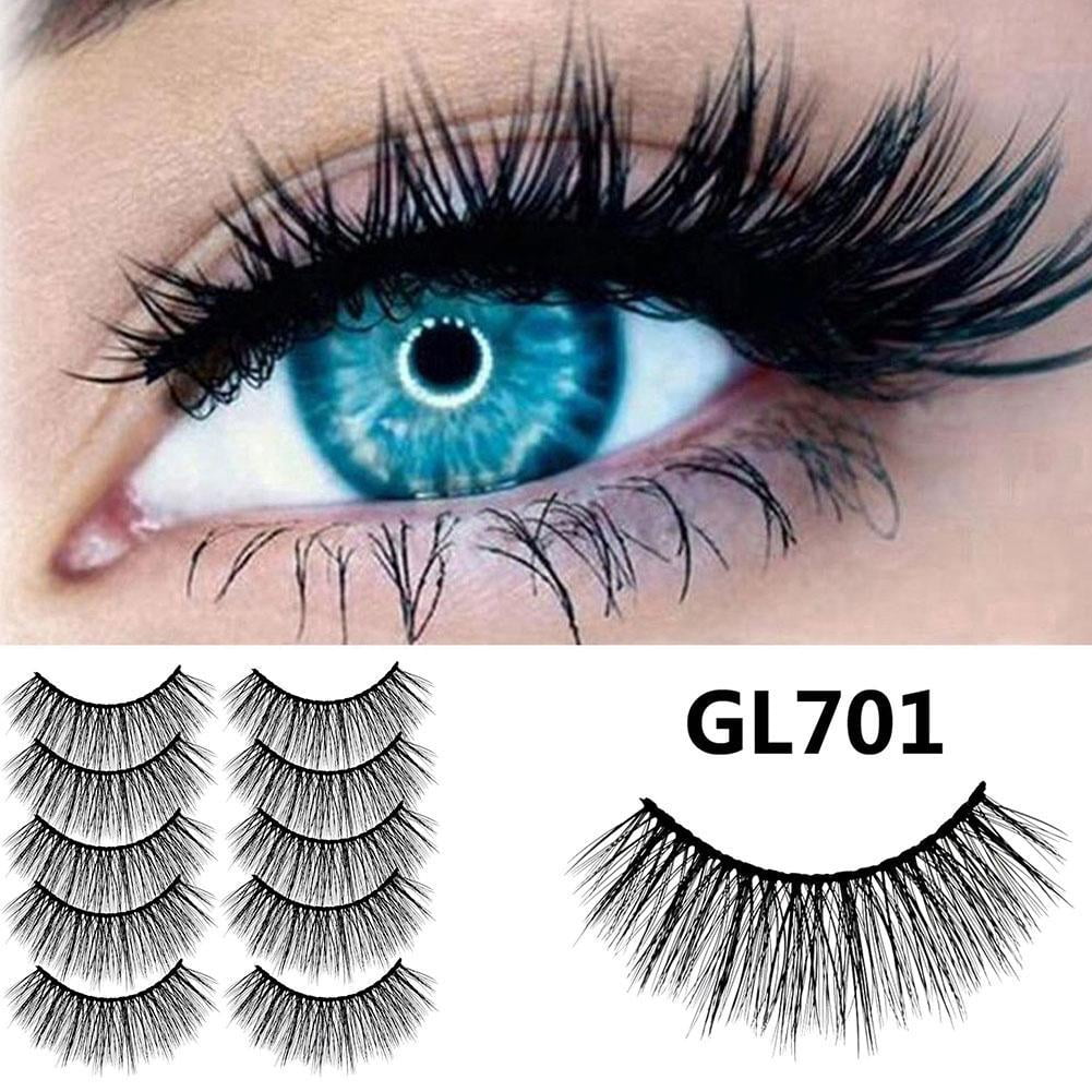 New 5 Pairs Magnetic Eyelashes Reusable Triple Magnet False Eye Lashes.Extension L0E3