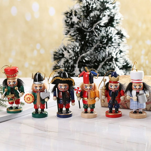 FRCOLOR  6 Pcs Nutcracker Ornament Christmas Decorations Shelf Items Table Tree