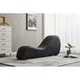 thumbnail image 6 of Bowery Hill Modern Faux Leather Yoga Relaxing Chaise in Black, 6 of 10