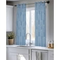 thumbnail image 5 of Navy Blue Ombre Sheer Curtains 54 Inch Length 2 Panels Set for Living Room/Bedroom, Farmhouse Stripes Modern Abstract Art Kitchen Curtains Grommet Semi-Sheer Curtains Window Treatments 42"x54"x2, 5 of 7