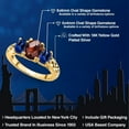 thumbnail image 2 of Gem Stone King 18K Yellow Gold Plated Silver Red Garnet and Blue Created Sapphire Filigree Style 3 Stone Ring for Women (2.73 Cttw, Oval 8X6MM and 6X4MM) (Size 8), 2 of 6