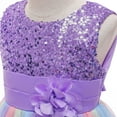 thumbnail image 4 of HAWEE Flower Girls Sequin Dress Rainbow Tutu Birthday Party Princess Dress Pageant Gown for Age 3-10 Years Old, 4 of 6