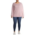 thumbnail image 6 of Terra & Sky Womens Plus Size Fleece Athleisure Sweatshirt 2-Pack, 6 of 12