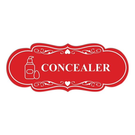 Signs ByLITA Designer Concealer Makeup Area Sign (Red) - Large