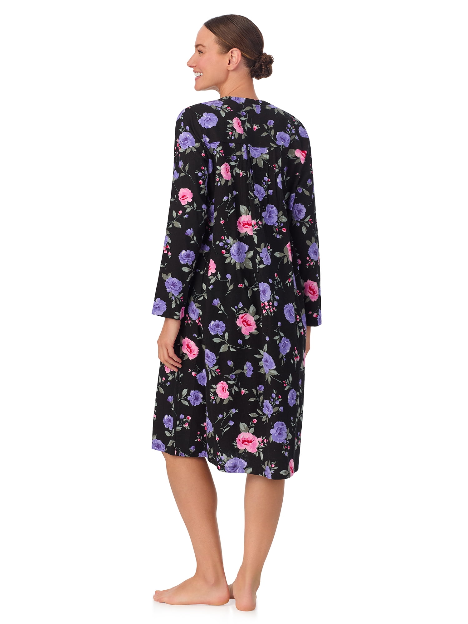 Aria Women’s 100% Cotton Woven Flannel Long Sleeve Nightgown, Sizes XS-5X
