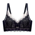 thumbnail image 3 of Padded Bra with Straps Women Ladies Comfortable Breathable No Underwire Lace Push up Bra Woman Underwear V-Neck Convertible Bra Feature Hook and Eye Closure Wire-Free Bra Style Y-599 , Black S, 3 of 9