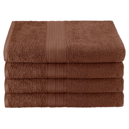 Eco-Friendly 100% Cotton Ring-Spun 4-Piece Bath Towel Set Brown