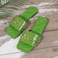 thumbnail image 6 of MLCDZ Women Slippers Summer New Pattern Fashion Pearl Decorative Flat Bottom Comfortable Non Slip Slipper Flip Flops for Women Green 39, 6 of 8