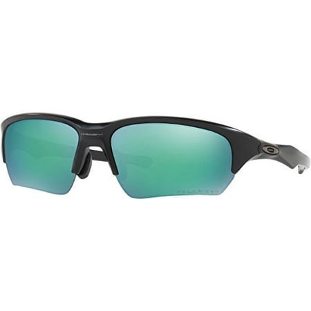 oakley unisex flak beta asian fit polarized sunglasses, matte black/jade, one size