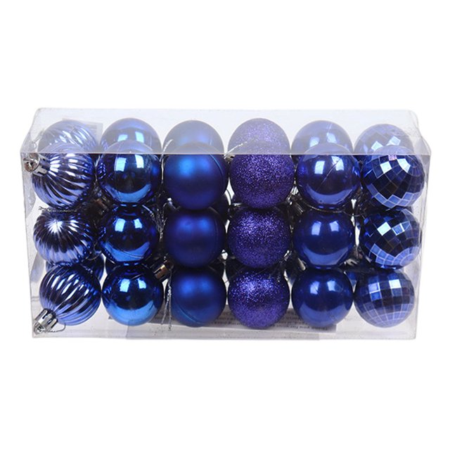 Bearachild 30 piezas de bolas de Navidad adornos inastillables decoraciones para árboles de Navidad juego de bolas colgantes para decoración de fiesta de Kits de decoración para fiestas azul real Bearachild HA007626-12B