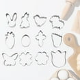 thumbnail image 4 of Meuva - Juego de 12 moldes cortadores de acero inoxidable con formas de Pascua, moldes para galletas, sellos, utensilios de cocina para hornear, moldes para sándwiches para niños, círculos de acero, 4 of 8