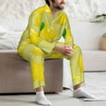 thumbnail image 7 of Kdxio Bright Lemons Men’s Pajama Set Pajamas For Men 2 Piece PJ Set with Men Pajama Pants and Long Sleeve T-Shirt Lounge Set-Medium, 7 of 7