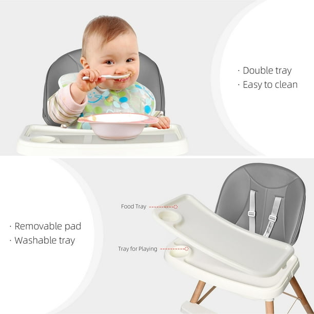 Siège de Table pour Bébé, Chaise Haute Portable avec Dossier Haut