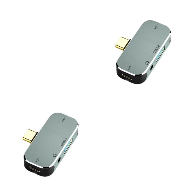 Kearding Hub USB tipo c, portátiles, teléfonos móviles, PD100W, conector de Cable rápido de aleación de aluminio, dispositivo convertidor Tipo 1 2piezas