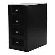 Impressions Vanity Slaystation 4 Drawer Makeup Vanity Storage Unit, Dresser Organizer (Pro Black)