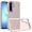 Beige, variant on For Samsung A17 5G Case Rubberized Thick Acrylic Metal Buttons + Tempered Glass