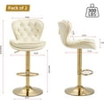 thumbnail image 5 of JESTOP Modern Swivel Pub Height Barstool Set of 2, High Dining Chair with Velvet Seat, Backrest, Armless Hydraulic Counter Stool, Gold Base Island Stool, 5 of 7