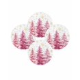 thumbnail image 7 of 13 Inch Round Placemats Set of 4, Pink Trees Christmas Non Slip Heat Insulation PP Table Mats, Xmas Tree Snowflake Winter Washable Place Mats for Kitchen Dining Party Table Decor, 7 of 7