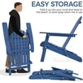 thumbnail image 5 of YEXJ Folding Adirondack Chair Set of 1 Outdoor, 300LBS Solid Wood Garden Chair Weather Resistant, Fire Pit Lounge Chairs for Garden/Yard/Patio/Lawn, Blue, 5 of 10