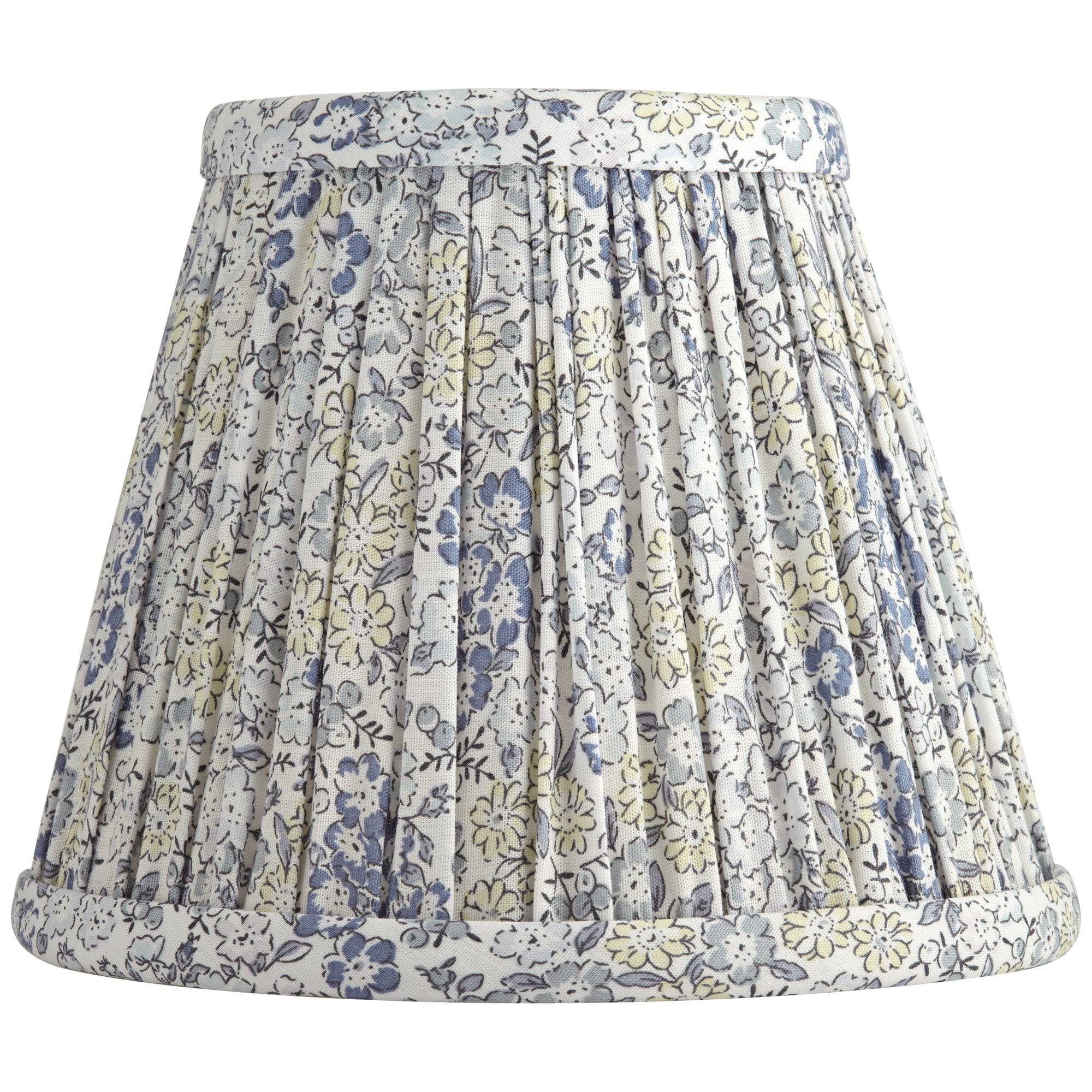 Springcrest Nelle 3 1/2" Top x 6" Bottom x 5" High x 5" Slant Print Lamp Shade Replacement Set of 4 Blue Violet Pleated Clip On Candelabra