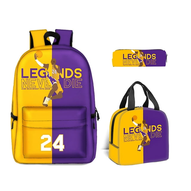 Set de mochilas Kobes Bryants Anime de 3 piezas para niños, mochila escolar