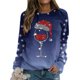 thumbnail image 3 of Gibobby Sudaderas Navideñas para Mujeres Pullover Suéter Tops para mujer Sudadera Cuello redondo Fit Pullover Tops Casual Camisas de entrenamiento Blusa suelta(Azul,G), 3 of 5