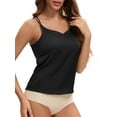 thumbnail image 4 of INSPIRE CHIC 3 Choise for Women's Square or V Neck Cami Vest Wide Strap Light Loose Fit Sleeveless Tank Camisole L Black Y1, 4 of 5