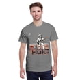 thumbnail image 2 of Men Retro Space Skeleton Astronaut Guitar Graphic T-Shirt, Mars Rover Dog HUK Print Crew Neck Poly Cotton Casual Short Sleeve Tee, 2 of 8
