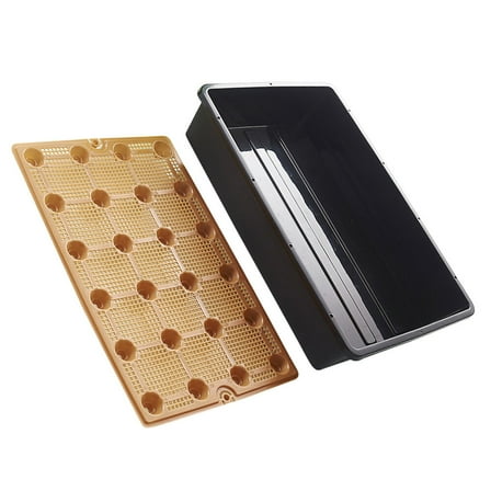 Black Plastic Planting Tray for Seedling Starter and Storage Use with Free Partitions and Drainage