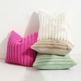 thumbnail image 6 of decorUhome Pack of 2 Faux Fur Plush Throw Pillow Covers 20x20, Soft Fluffy Striped Decorative Couch Pillow Covers , Sage Green, 6 of 9