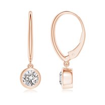 ANGARA Natural Diamond Leverback Drop Earrings in 14K Rose Gold for Women (Size-4.6mm| Color-I-J| Clarity-I1-I2) | April Birthstone, Anniversary, Jewelry Gift for Women | Natural Diamond Earrings