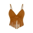 thumbnail image 4 of MEZZALL Women Fringe Sleeveless Spaghetti Strap Retro Hippie Cropped Tank Tops Summer Solid Color Breathable Ladies Camisole, 4 of 4