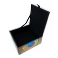 thumbnail image 2 of Peacock Glass Keepsake Box, Velvet Lined Organizer Trinket Lidded Box, 4.75 Square Decorative Box, 2 of 9