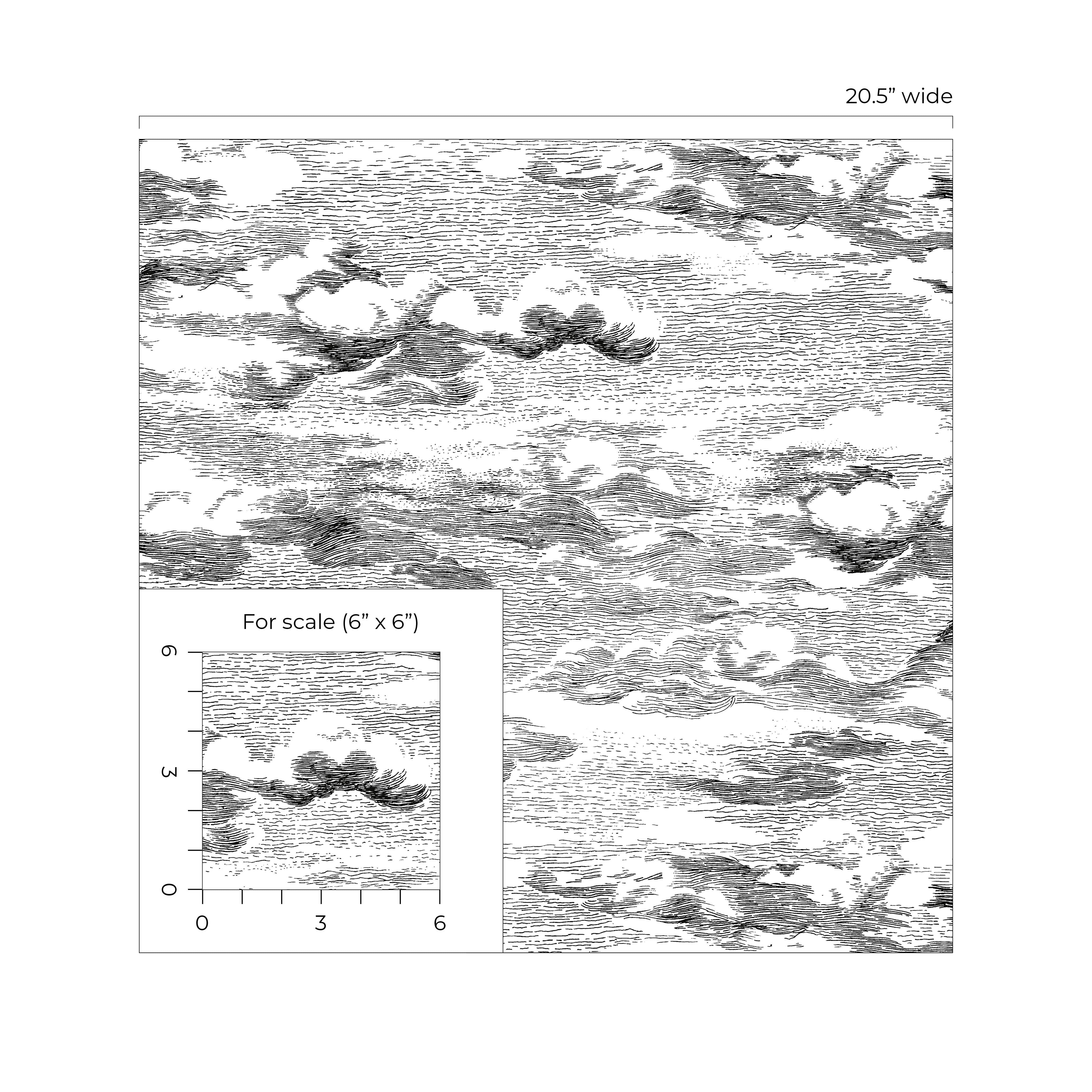 Harry & Grace Black Clouds Peel And Stick Wallpaper - 20.5 ft. W x 18 ft. L Roll