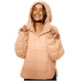 thumbnail image 2 of Clearance! Delayuji Sweatshirts for Women 2025 Quilted Pullover Puffer Jacket Oversized Hooded Coats Winter Warm Outwear with Pocket Womens Plus Size Sweatshirts Brown Xxxl, 2 of 8