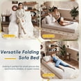 thumbnail image 4 of Homall Futon Sofa Bed Convertible Sleeper Chair Floor Couch with High Resilience Memory Foam Lazy Sofa for Living Room/Bedroom,White, 4 of 7