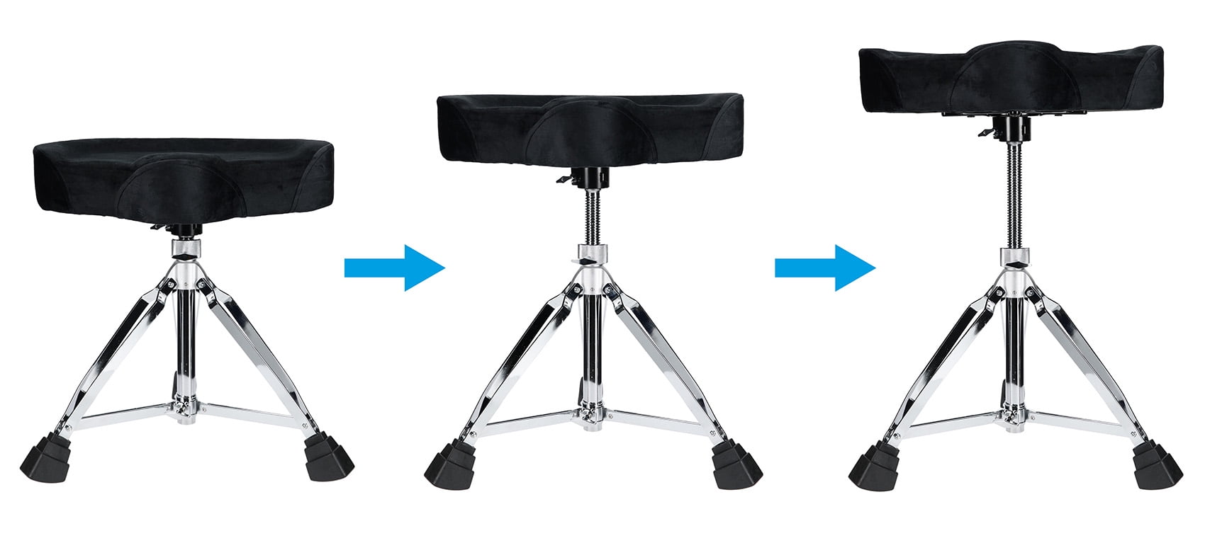 Rockville RDS50 Double Braced Drum Throne Stool 4" Padding, Adjustable and Lockable