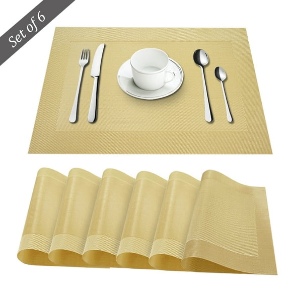 Santa Monica Placemat Set Of 6 In Gold